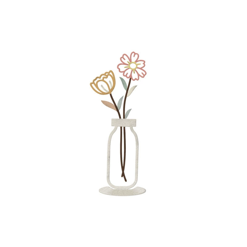 Cross-border 2D Metal Vase Desktop Decoration Living Room Bedroom Bookshelf Home Decor Colorful