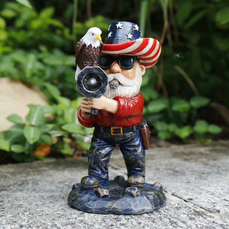 p_1783362741159_g95j Cross-border Gun-wielding Dwarf Resin Figure Home Decoration Bedroom Living Room Ornament Wholesale
