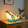 Cross-border New Whale Night Light Niche Desk Decor Bedroom Bedside Glowing Resin Funny Craft Ornament