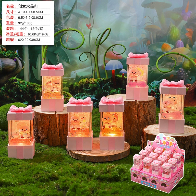 Viral Crystal Star Night Light Small Desktop Decoration Bedroom Creative Flowing Sand Lamp Birthday Gift