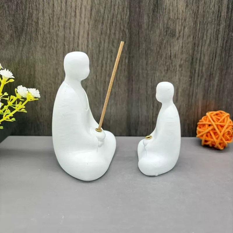 Cross-border Home Room Bedroom Office Decoration Zen Faceless Buddha Incense Holder Creative Resin Ornament