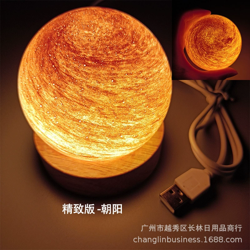 p_1783363010276_ttfg Cross-border Wandering Planet Star Lamp Solid Wood Night Light Sunset Lamp Desk Lamp Ambiance Bedside Birthday Gift