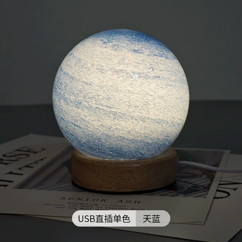 p_1783363017370_apmk Cross-border Wandering Planet Star Lamp Solid Wood Night Light Sunset Lamp Desk Lamp Ambiance Bedside Birthday Gift