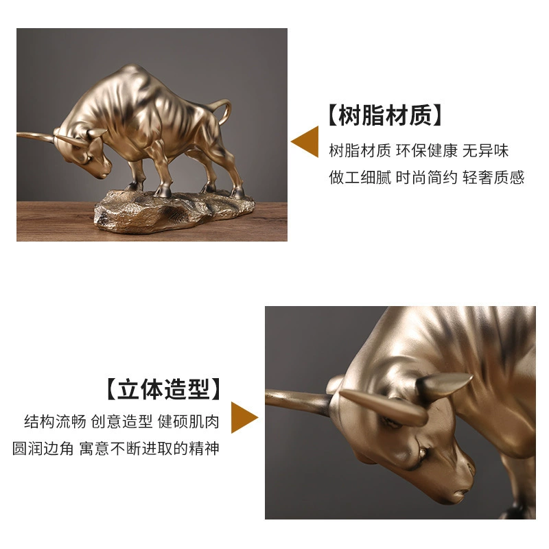 p_1783363067213_bexu Office Study Desktop Bullfighting Resin Craft Living Room Wine Cabinet Decor Home Lucky Prosperity Ornament
