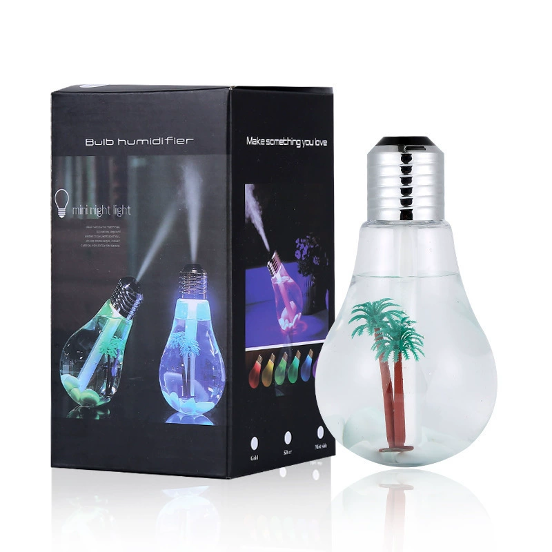 Cross-border New Creative Night Light Home Desktop Bedroom USB Silent Mini Color-changing Bulb Spray Humidifier