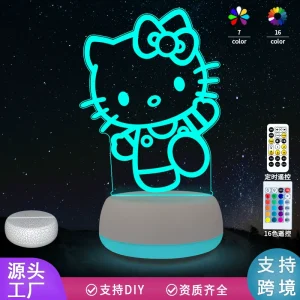 p_1783363227486_ws8z Cross-border Hello Kitty 3D Night Light Bedroom Bedside Ambiance Acrylic Lamp Christmas Gift Wholesale