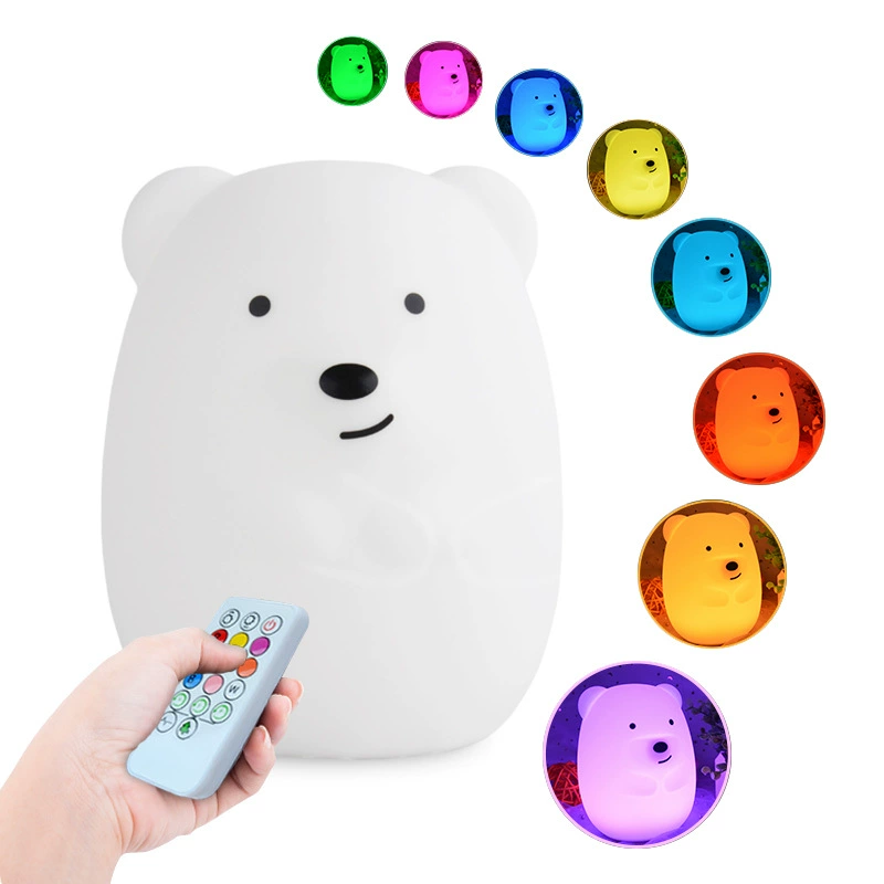 p_1783363270651_10jh Cross-border Baby Bedside Night Light Children Bedroom Timer Silicone Tap Light Charging Bear Silicone Lamp