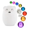 p_1783363271325_lzrx Cross-border Baby Bedside Night Light Children Bedroom Timer Silicone Tap Light Charging Bear Silicone Lamp