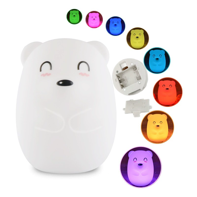 p_1783363271325_lzrx Cross-border Baby Bedside Night Light Children Bedroom Timer Silicone Tap Light Charging Bear Silicone Lamp
