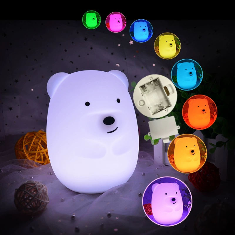 p_1783363273435_e2g2 Cross-border Baby Bedside Night Light Children Bedroom Timer Silicone Tap Light Charging Bear Silicone Lamp