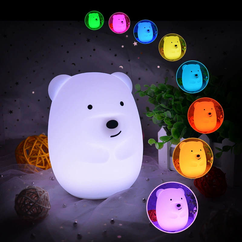 p_1783363274133_2jhb Cross-border Baby Bedside Night Light Children Bedroom Timer Silicone Tap Light Charging Bear Silicone Lamp