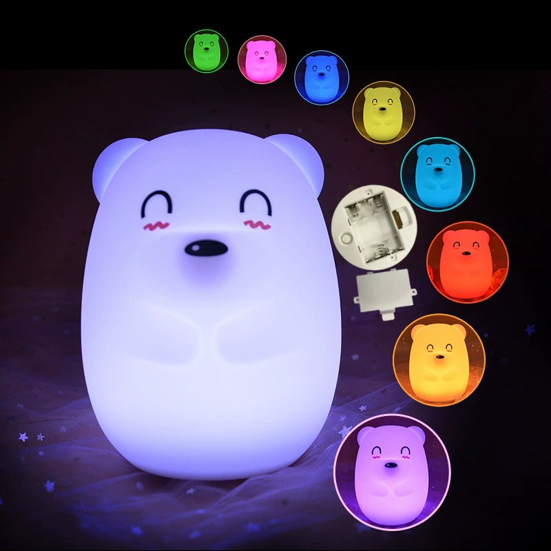 p_1783363274916_cozs Cross-border Baby Bedside Night Light Children Bedroom Timer Silicone Tap Light Charging Bear Silicone Lamp