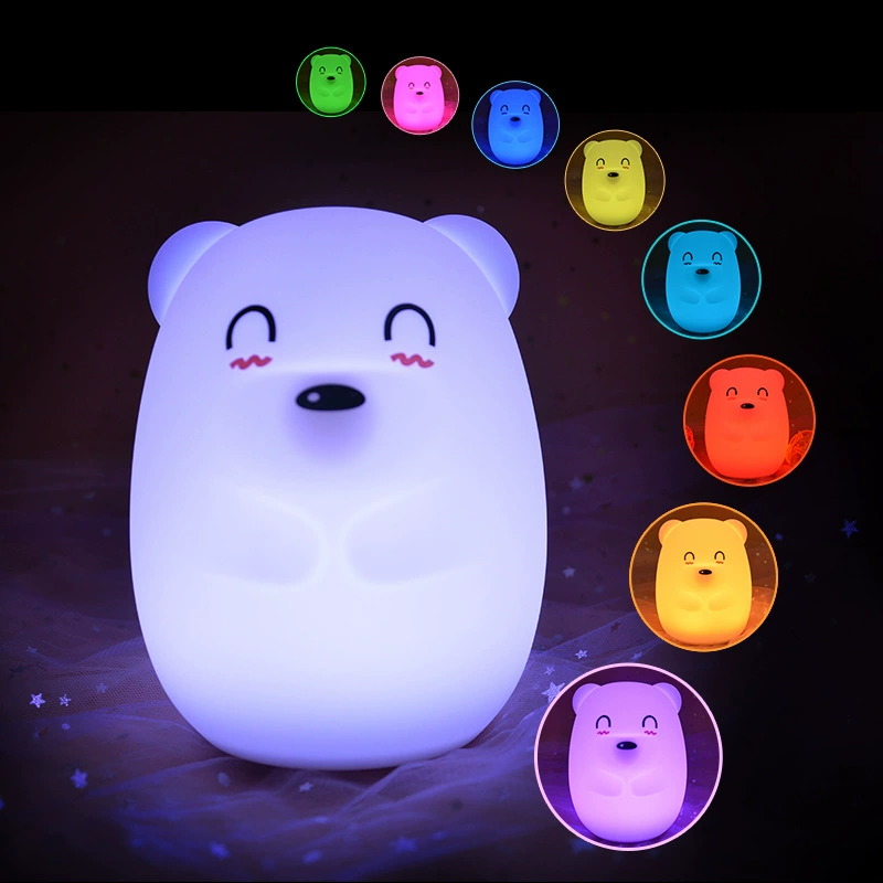 p_1783363275646_etsq Cross-border Baby Bedside Night Light Children Bedroom Timer Silicone Tap Light Charging Bear Silicone Lamp