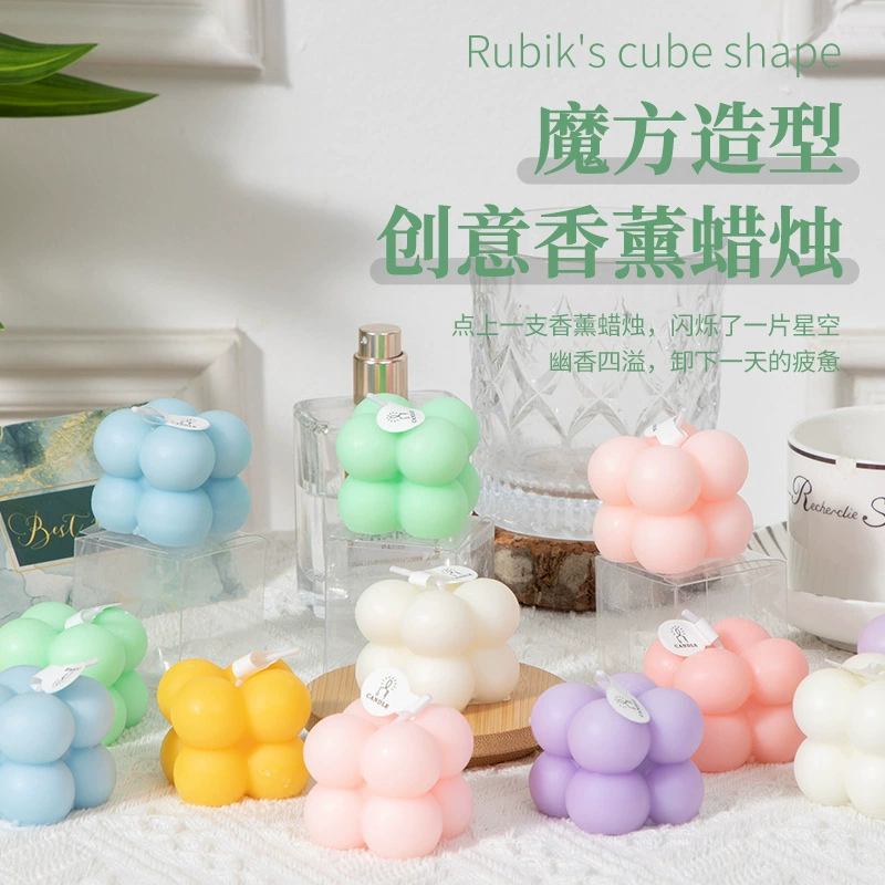 Cross-border Mini Cube Scented Candle Anniversary Gift Smoke-free Small Home Bedroom Gift Fragrance Desk Decor