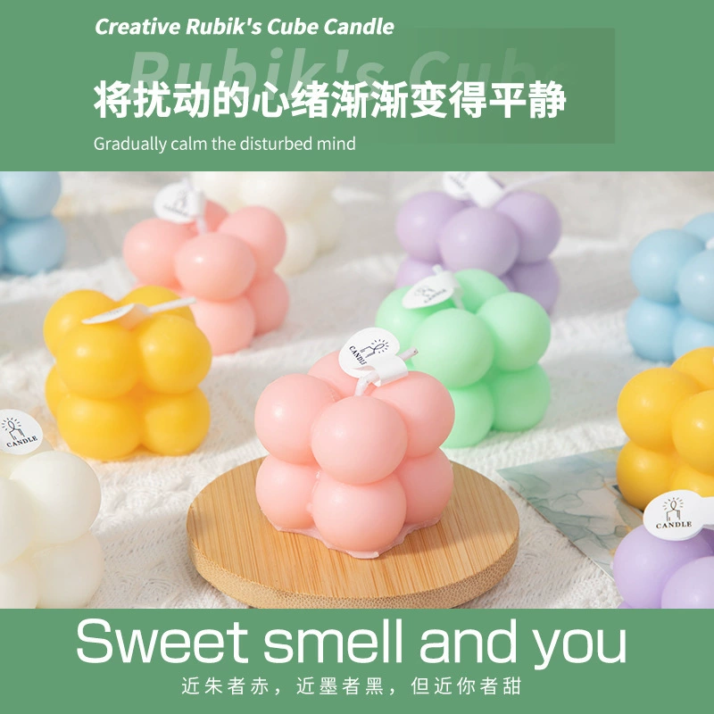 Cross-border Mini Cube Scented Candle Anniversary Gift Smoke-free Small Home Bedroom Gift Fragrance Desk Decor