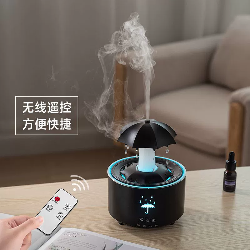 p_1783363414931_ukjf Cross-border Creative Rotating Raindrop Aromatherapy Diffuser Small Home Bedroom Silent Colorful Ambiance Light Essential Oil Diffuser