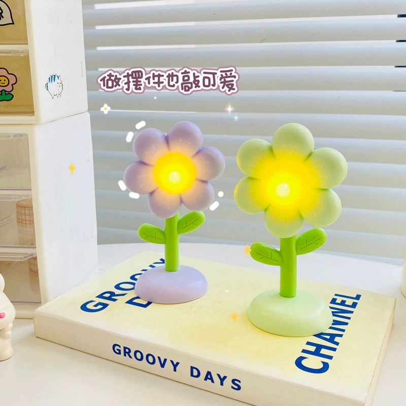 p_1783363439052_f19y Creative Bedroom Hallway Decoration Mini Children Desktop Ornament Ambiance Light Flower Cream Glue Magnetic Night Light