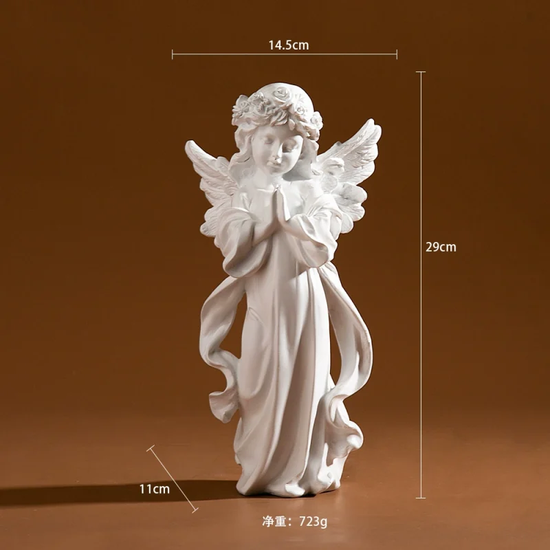 p_1783363515136_di55 Cross-border European Vintage Flower Fairy Cute Angel Resin Decoration Bedroom Study Girl Heart Craft Ornament