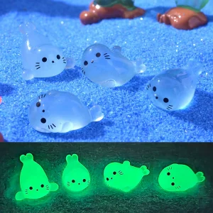 Cross-border Hot Micro Landscape Glowing Seal Fish Tank Aquarium DIY Decoration Accessories Cute Desktop Ornament