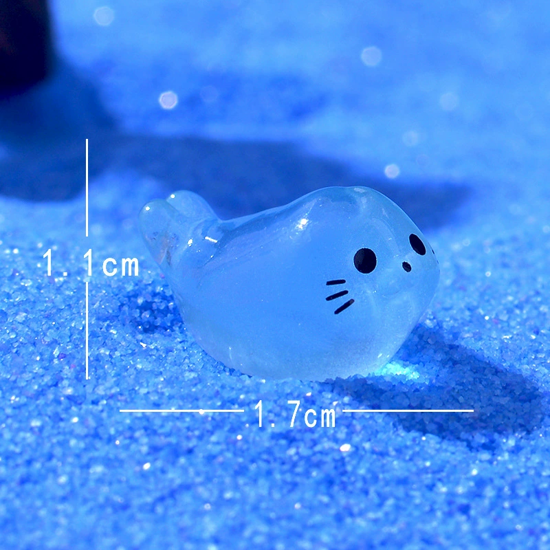 Cross-border Hot Micro Landscape Glowing Seal Fish Tank Aquarium DIY Decoration Accessories Cute Desktop Ornament