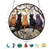 p_1783363631737_79s3 Cross-border New Acrylic Puzzle Light Catcher Animal Kitten Pendant Round Window Hanging Decoration DIY Home Hanging Ornament