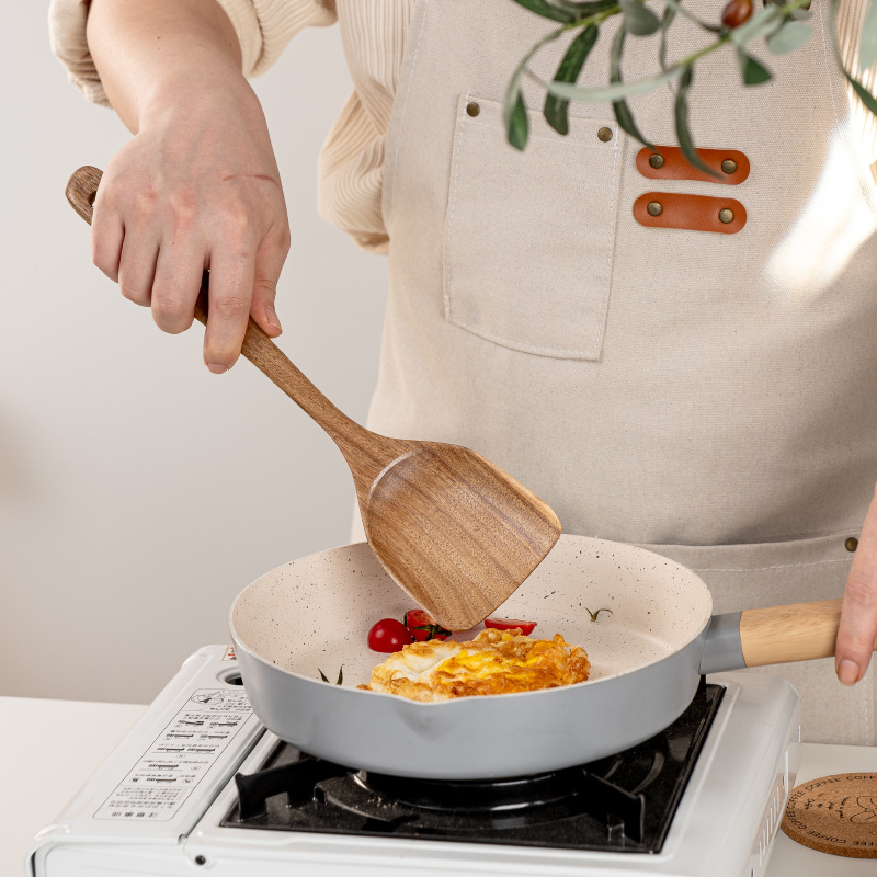 Natural Acacia Wood Kitchen Utensils Set - Wooden Spoon, Spatula & Ladle