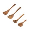 Natural Acacia Wood Kitchen Utensils Set - Wooden Spoon, Spatula & Ladle
