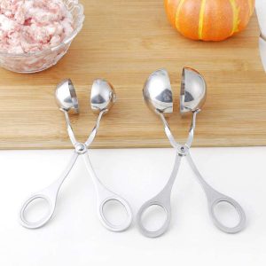 Stainless Steel Ice Cream Scoop & Meatball Maker - Scissor-Style Kitchen Tool