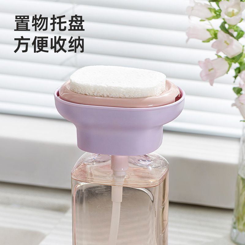 Dish Soap Press Dispenser - Kitchen Sink Liquid Dispenser with Sponge Holder