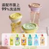 Dish Soap Press Dispenser - Kitchen Sink Liquid Dispenser with Sponge Holder