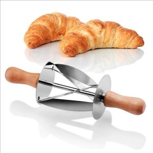 Stainless Steel Croissant Cutter & Dough Roller - Baking Pastry Tool