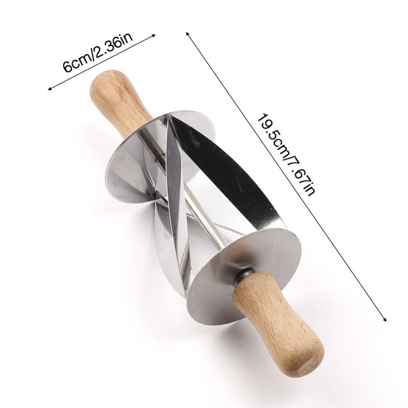 Stainless Steel Croissant Cutter & Dough Roller - Baking Pastry Tool