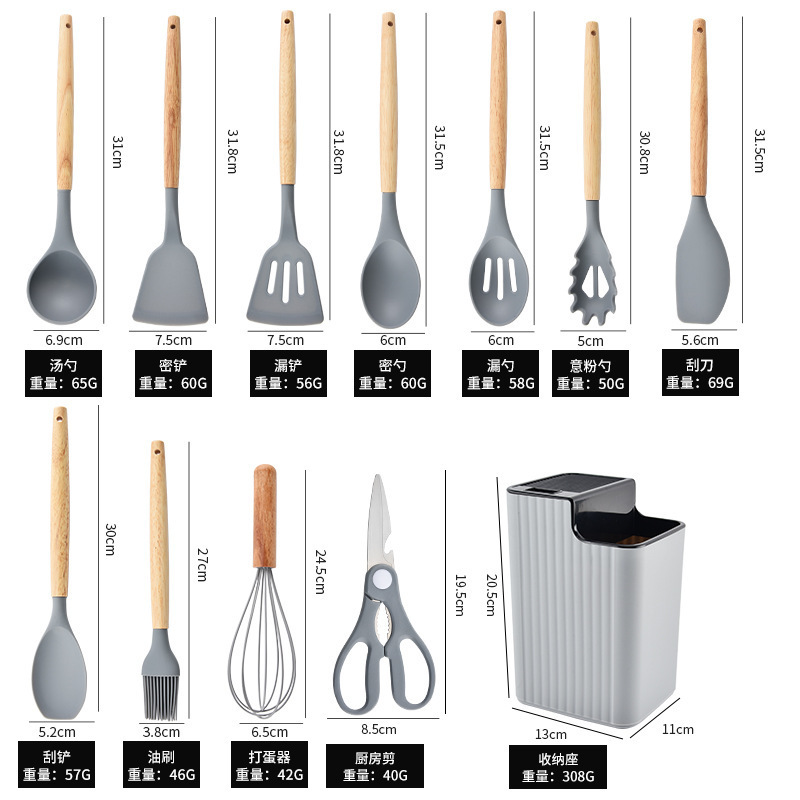 prod5_O1CN01hQh2oF1nA2U13fcyt_2210037115048-0-cib Colorful Silicone Kitchen Utensils 18/19-Piece Set with Storage Bucket