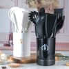 Wood Handle Silicone Kitchen Utensils 13-Piece Set with Storage Bucket