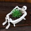skull-03.jpg Bathtub Skull Flower Pot - Resin Garden Skull Planter Gothic Halloween Plant Pot for Outdoor Decor