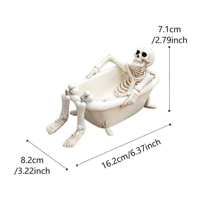 skull-06.jpg Bathtub Skull Flower Pot - Resin Garden Skull Planter Gothic Halloween Plant Pot for Outdoor Decor