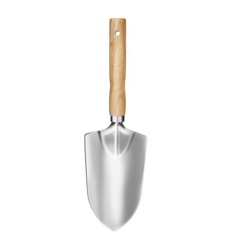 trowel-03.jpg Stainless Steel Garden Trowel Set - Wood Handle Gardening Tools for Planting Digging Weeding
