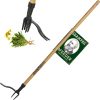 Weed Remover Tool - Cast Steel Weeder Head with Bamboo Handle - Garden Weed Puller No Bending