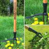 Weed Remover Tool - Cast Steel Weeder Head with Bamboo Handle - Garden Weed Puller No Bending