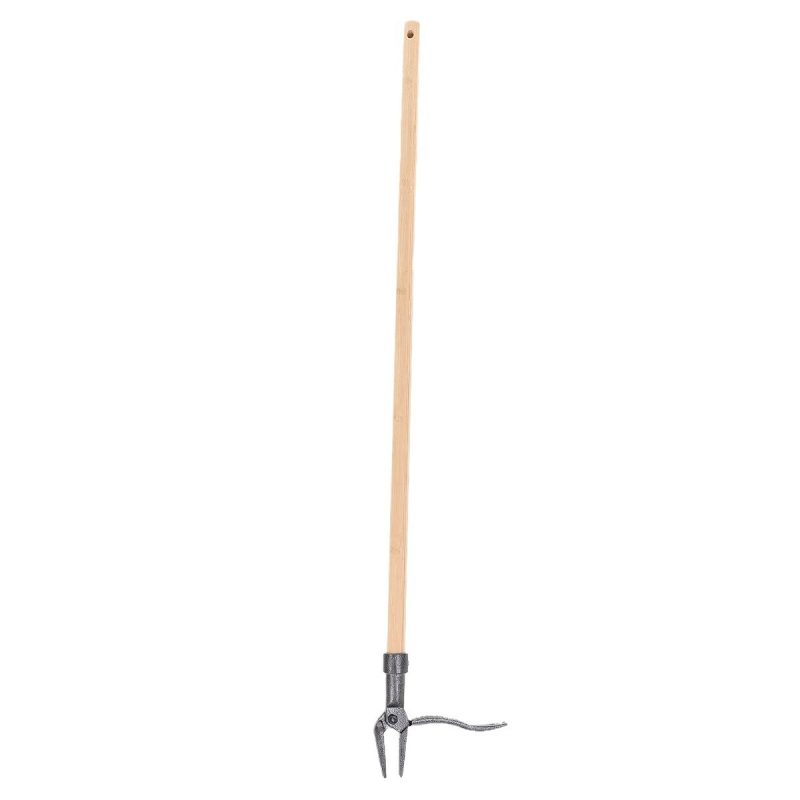 Weed Remover Tool - Cast Steel Weeder Head with Bamboo Handle - Garden Weed Puller No Bending
