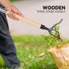 Standing Weed Puller Tool - 45 Inch Long Handle Garden Weeder with 3 Rod Extensions for Weeding